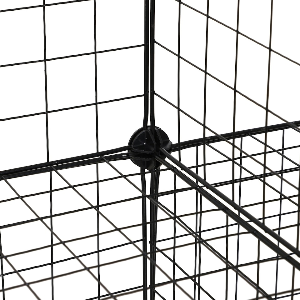 image 1 of HOMCOM DIY 6 Cube Metal Wire Rack Interlocking Storage Cabinet Organiser Display
