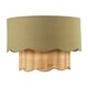 image 1 of Dark Olive Linen Fabric and Natural Rattan Scallop Pendant Lamp Shade Green