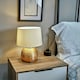 image 1 of ValueLights Modern Metallic Copper Effect Ceramic Table Lamp With Cream Shade