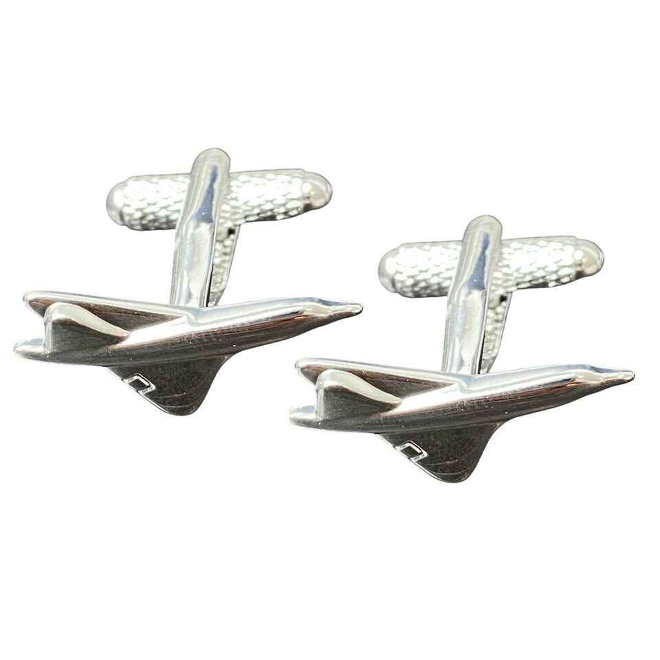 image 1 of Concorde Plane Cufflinks - Onyx Art CK186