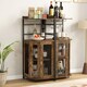 image 5 of COSTWAY Industrial Corner Buffet Bar Cabinet with Glass Holders