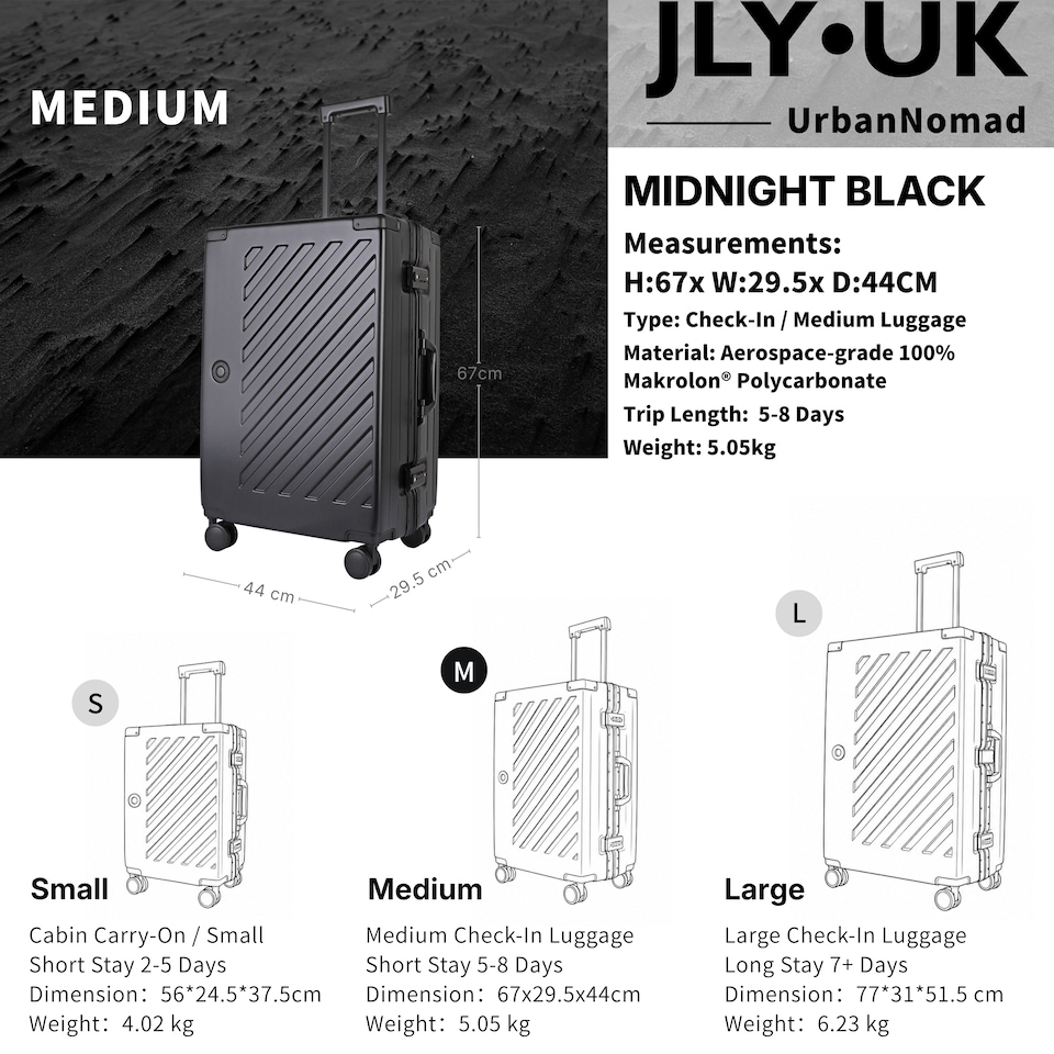 image 1 of Zipperless Polycarbonate Suitcase, Hard Shell, TSA Lock, 4 Wheels