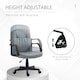 image 3 of HOMCOM PU Leather Office Chair Swivel Home Mid-Back Computer Desk Chair, Grey