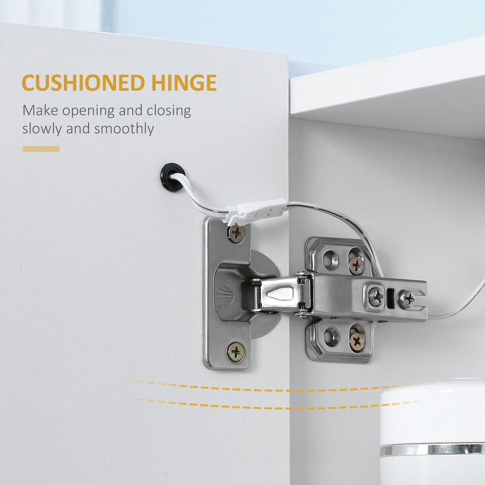 image 1 of kleankin LED Illuminated Mirror Cabinet with Lights, Touch Switch, for Bathroom