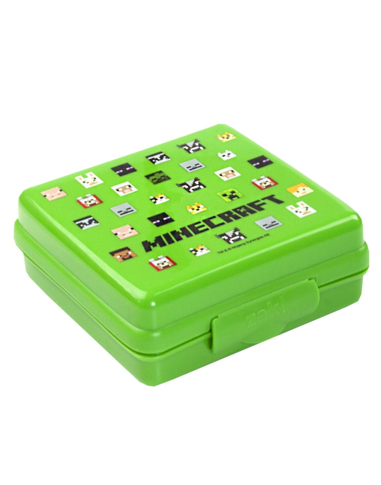 image 1 of Minecraft Lunch Box Set for Boys | Kids Creeper Face School Lunch Bag, Water Bottle & Snack Pot | Children's Gamer Merchandise One Size
