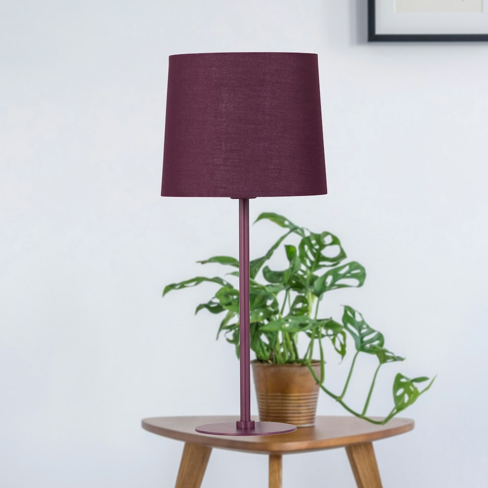 image 1 of Colours - Set of 2 Burgundy 40cm Lamps Purple | Purple