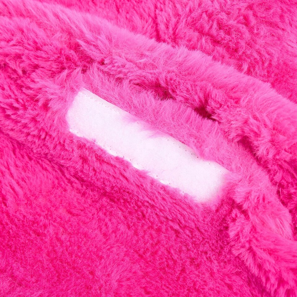 image 1 of OHS Heart Shaped Hot Water Bottle & Soft Fluffy Faux Fur Cover - Fuchsia