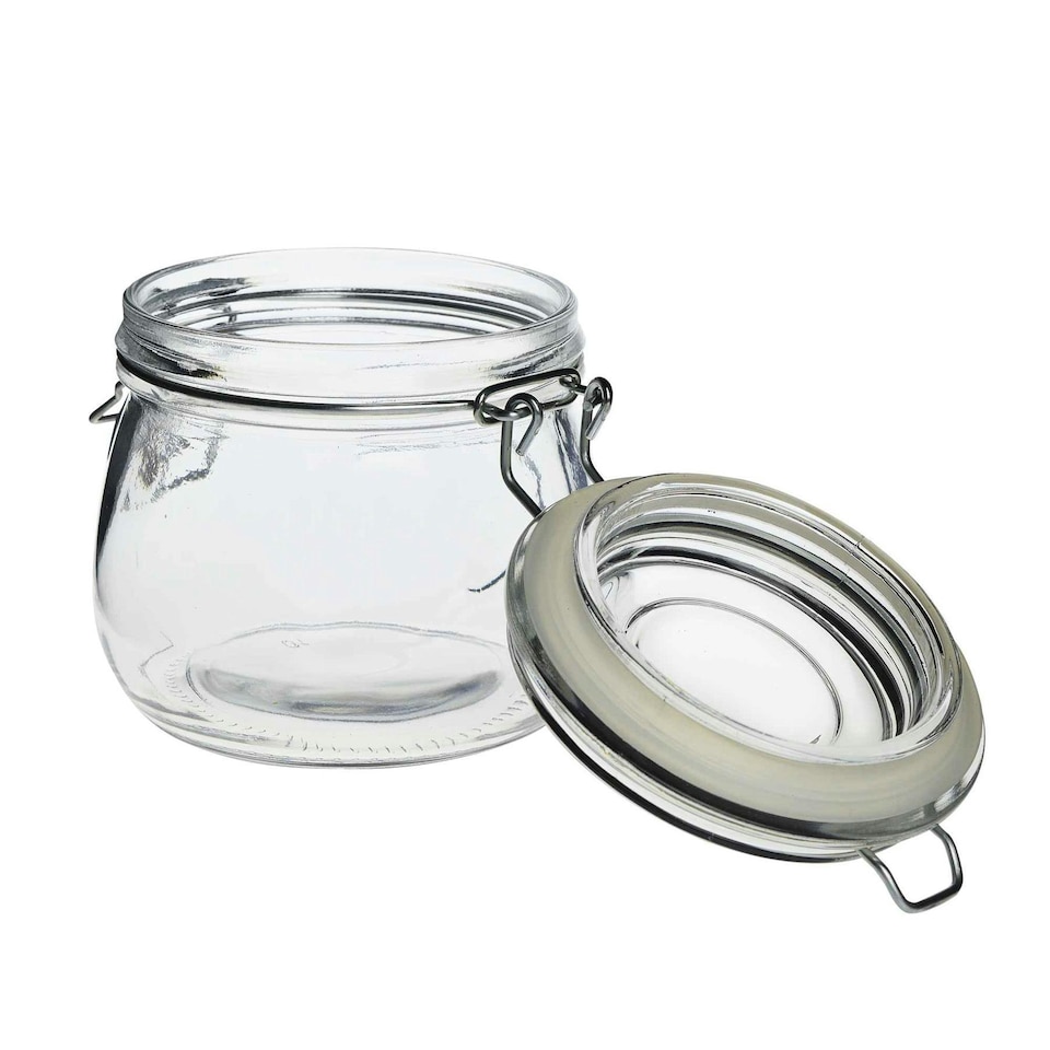 image 1 of Nicola Spring Heart Glass Storage Jars - 500ml - Clear Seal - Pack of 3