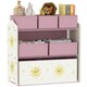image 1 of AIYAPLAY 3-Tier Kids Storage Shelf with 6 Removable Fabric Boxes | Pink | White | 63L x 30W x 66H cm | 1