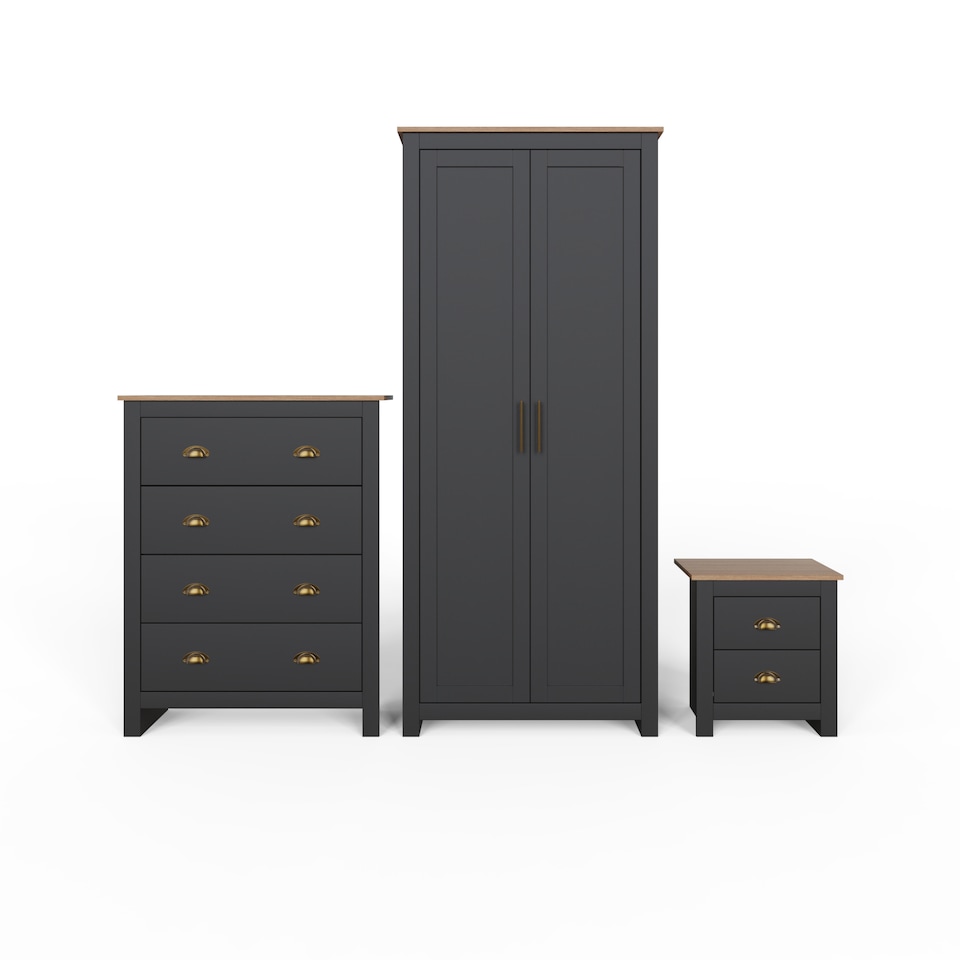 image 1 of Lancaster 3 Piece Bedroom Set | Black | Black | One Size