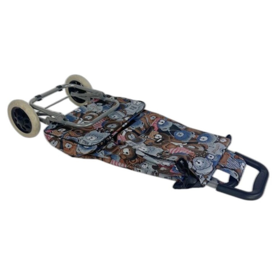 image 1 of Travel Teddybear Shopping Trolley - Dimensions for the Frame and the Bag are Included Brown