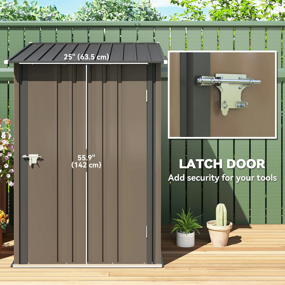 image 1 of Outsunny 3.3ft x 3.4ft Outdoor Storage Shed Steel Garden Shed w/ Door