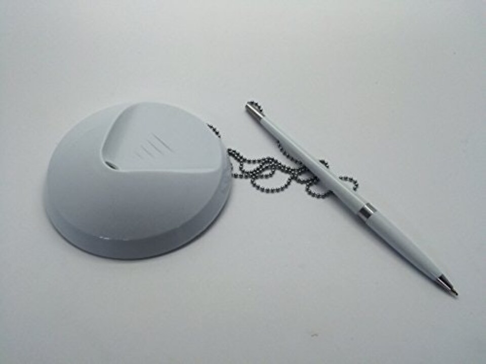 image 1 of White Reception Counter Pen on Chain