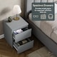 image 5 of Vida Designs Denver 2 Drawer Large Bedside Chest Cabinet Table Nightstand, Grey