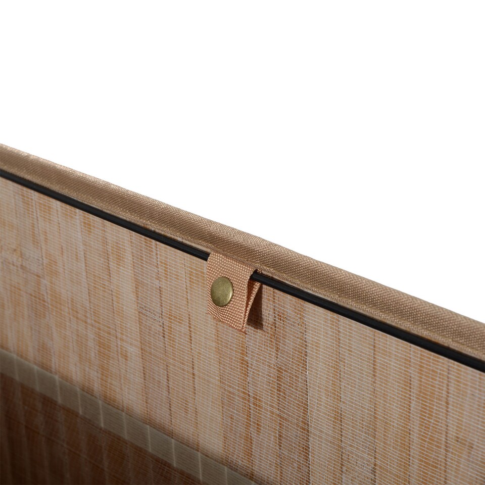 image 1 of HOMCOM 100L Collapsible Natural Wood Laundry Hamper Organizer Clothes Washing Basket Bin Storage Box w Lid Removable Lining 52x32x63cm, Wood Color