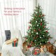 image 3 of HOMCOM 6 Foot Artificial Christmas Tree with Realistic Hinged Branches, Green