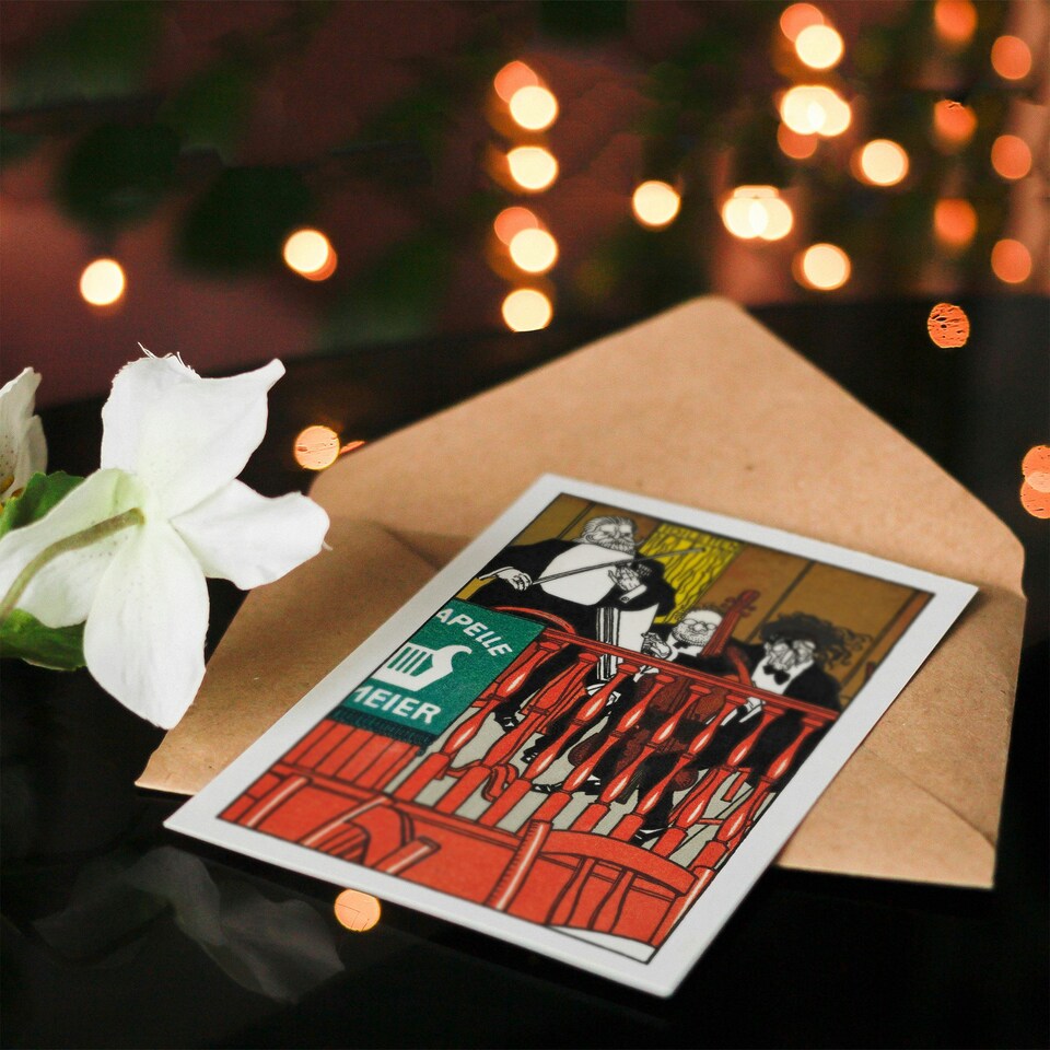 image 1 of Moriz Jung Art Card Salon Orchestra Meier Musicians Caricature