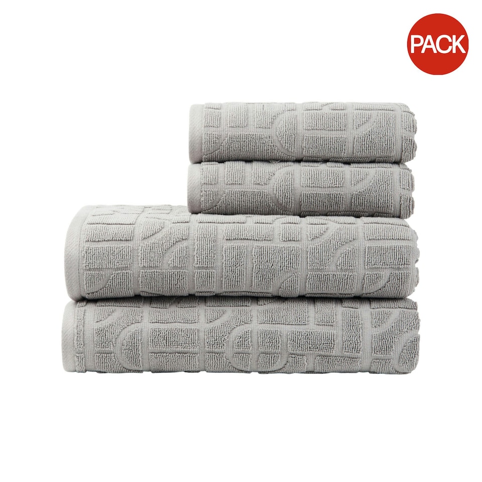 image 1 of Vinga Verso Organic Cotton Towel Set (Pack of 4) - Grey - One Size Grey | One size