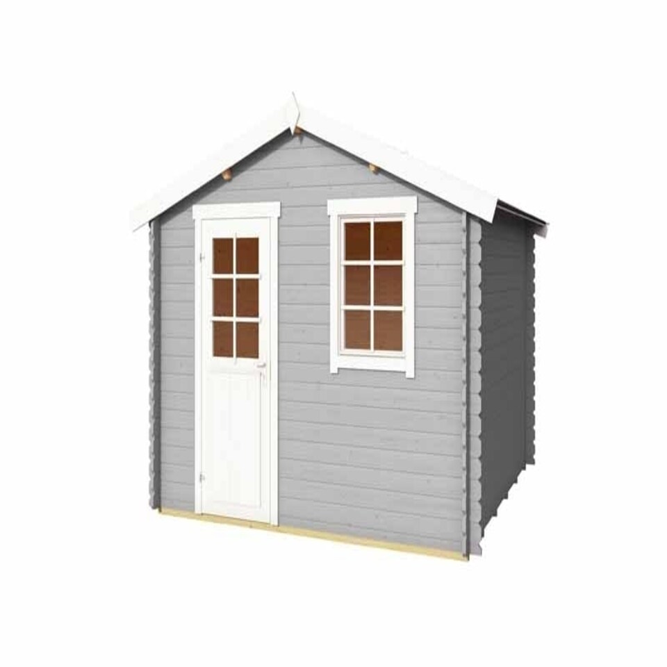 image 1 of Wels 3-Log Cabin, Wooden Garden Room, Timber Summerhouse, Home Office - L339.8 x W320 x H245.1 cm Brown