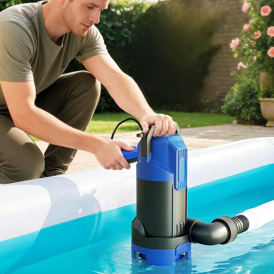 image 1 of Outsunny 750W Water Pump with Float Switch, 20000L/H Electric Sump Pump Blue