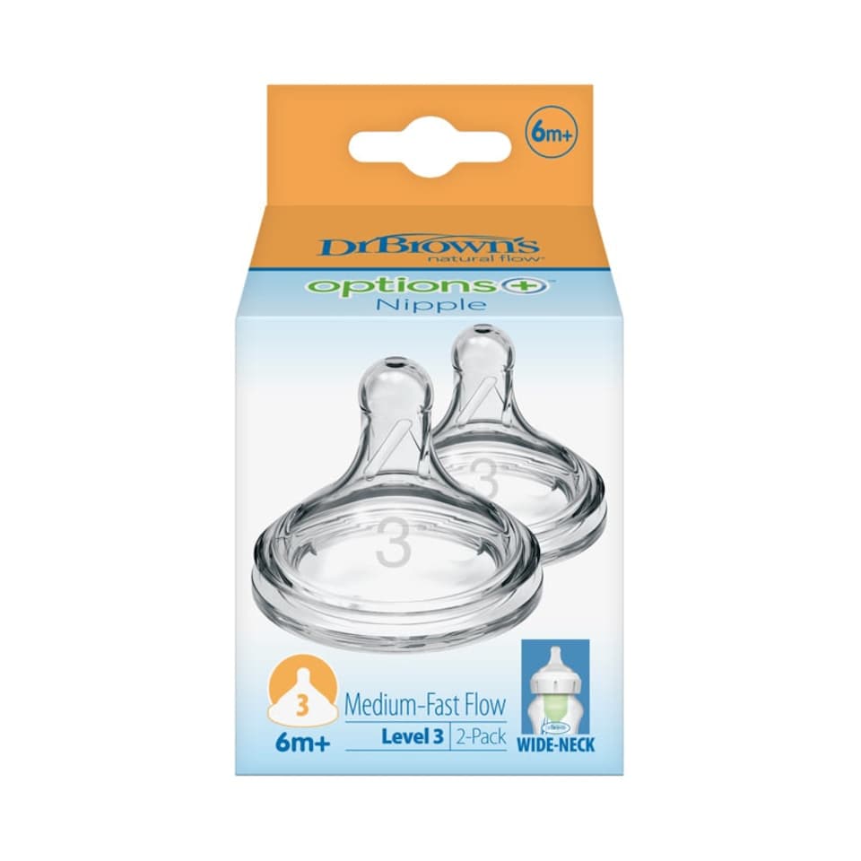 image 1 of Dr. Brown's Options+ Teat 6m+ 2Pk