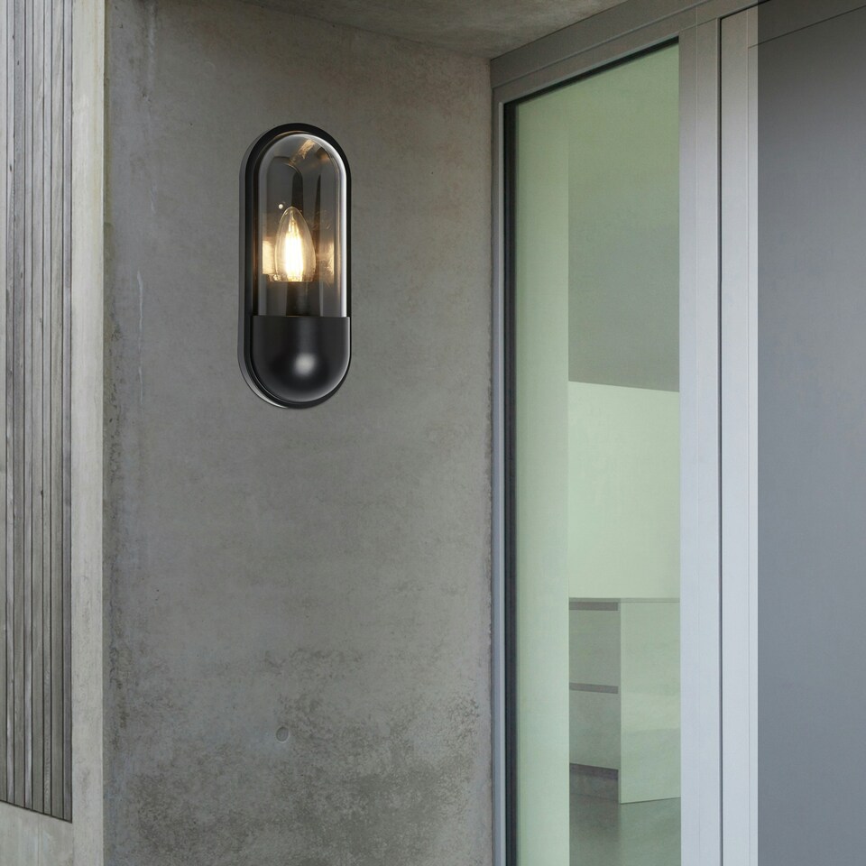image 1 of CAPSULE - OUTDOOR WALL LIGHT BLACK