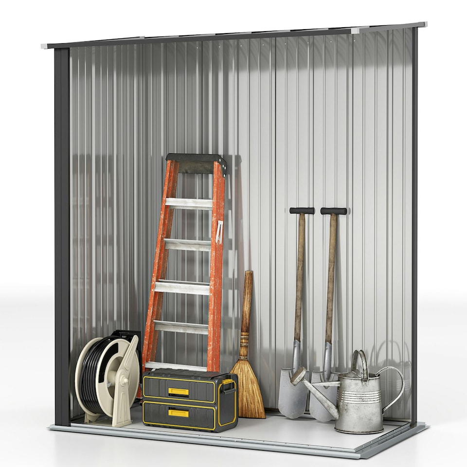 image 1 of Outsunny Outdoor Storage Shed w/ Lockable Door for Garden, Black