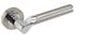 image 4 of Golden Grace 4 Pairs Titan Design Door Handles on Round Rose in Satin Nickel Polished Chrome with 2.5" Tubular Latch - 52mm Diameter | Grey | 4 Pairs