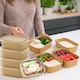 image 8 of ECONX 650ml Kraft Food Containers with Plastic Lids Rectangular Takeaway Food Box 50pc