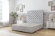 image 1 of Sloomy Mayfair Silver Naples Divan Bed Base 2 Drawers Same Side With 26 Inch Strutted Headboard | Silver | Silver | Double | 1