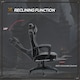 image 4 of Vinsetto Ergonomic Gaming Chair Manual Reclining Chair with Footrest Grey