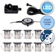 image 7 of Set of 10 - 30mm Black IP67 Cool White LED Decking Kit with Photocell | Black | Clear | 10