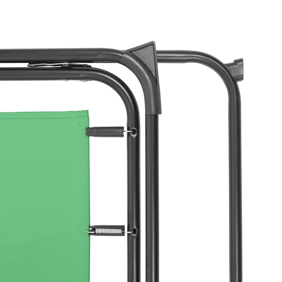 image 1 of Harbour Housewares Folding Metal Beach Chairs - Matt Black/Green - Pack of 4