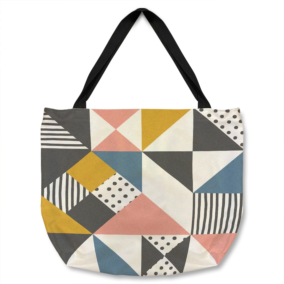Coloured Geometric Pattern Tote bat | Multi