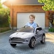image 2 of AIYAPLAY 12V Kids Electric Car, Aston Martin DBX Licensed Kids Ride on Car with Remote Control, 4 Suspension Wheels, LED Lights, Music, Horn, Slow Start, for Ages 3-6 Years, Grey