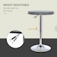 image 4 of HOMCOM 93cm Adjustable Round Bar Table with PVC Leather Steel Black