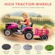 image 9 of AIYAPLAY Ride on Tractor with Trailer, 12V Electric Vehicle with Remote Control, Ride on Car for Kids with Music, Shifter, Start-Up Sound for Ages 3-8 Years | Pink