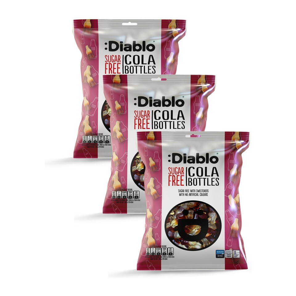 image 1 of Diablo Sugar Free Cola Bottles 75g 3 Pack
