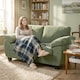 image 2 of HOMCOM 2 Seater Sofa, Chenille Small Sofa with Spring Cushions | Black | Dark Green | Two Seater
