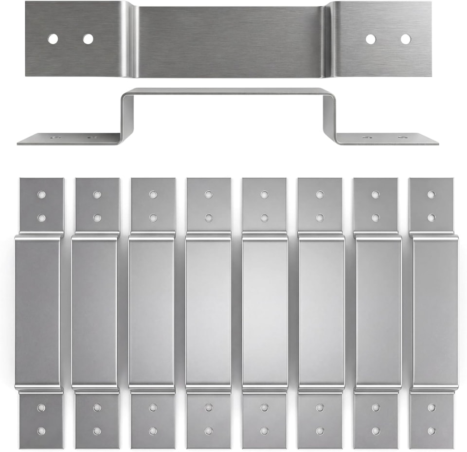 image 1 of 10 Pack Galvanised Fence Post Security Brackets Anti-Rattle Steel Panel 120x25mm