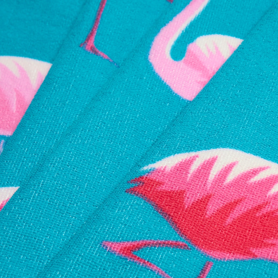 image 1 of OHS Soft Quick Drying Flamingo Print Travel Holiday Absorbent Beach Bath Towel Blue | Sea Blue | One size