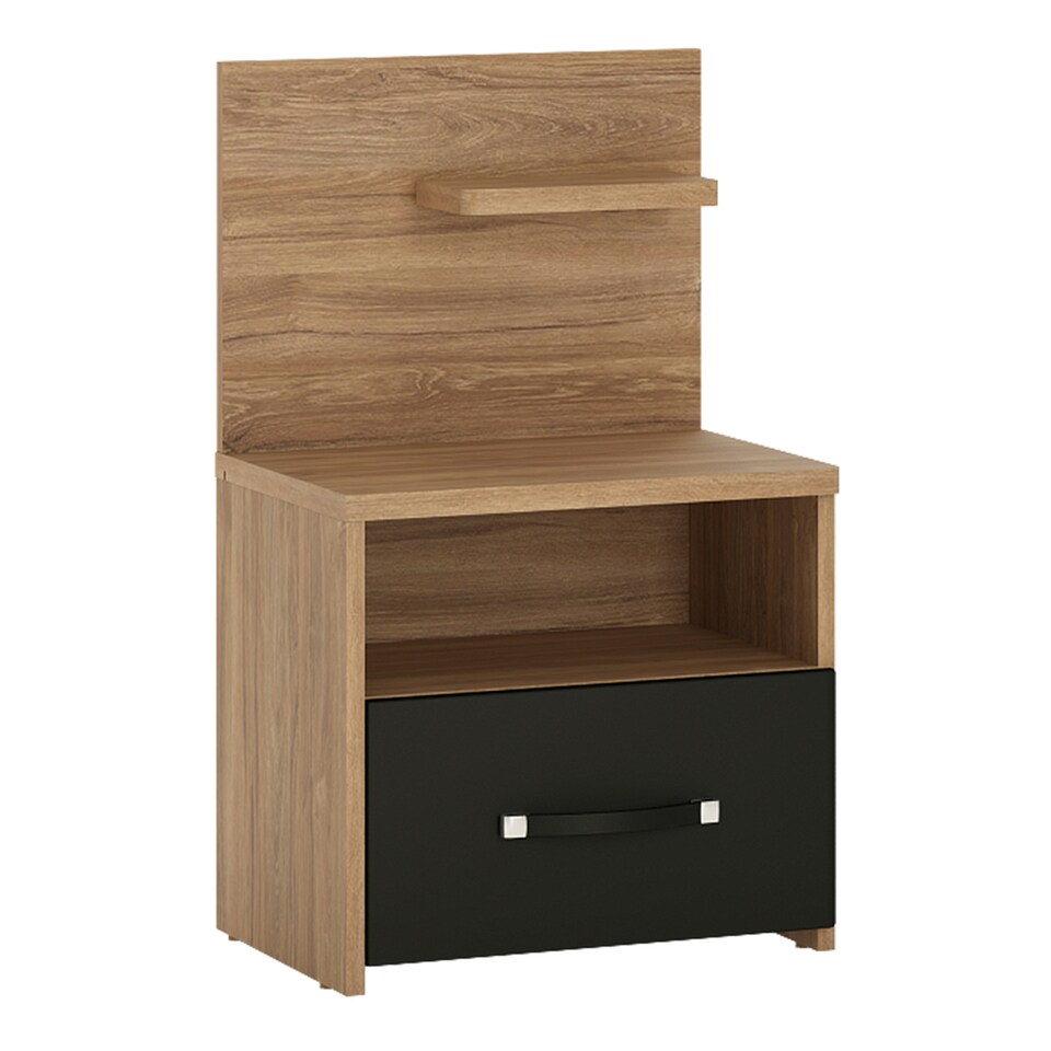 image 1 of Monaco 1 Drawer Bedside with Open Shelf