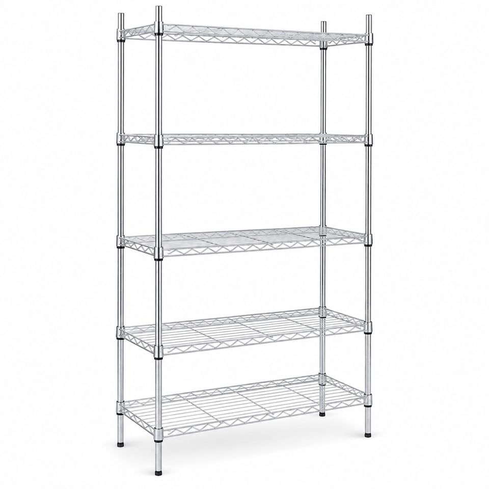 image 1 of 5 Tier Heavy Duty Steel Wire Rack Shelf Storage Shelving Unit