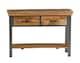 image 2 of Metropolis Industrial 2 Drawer Console Table - Metal - Acacia Solid Wood - L40 x W115 x H77 cm