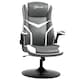 image 1 of Vinsetto Gaming Chair Ergonomic Computer Chair with Adjustable Height Pedestal Base, Home Office Desk Chair PVC Leather Exclusive Swivel Chair Grey