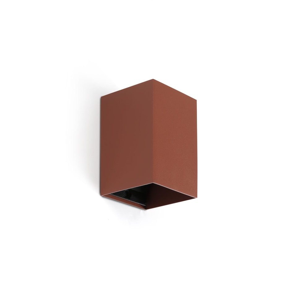 image 1 of Lune Square Flush Wall Lamp Terracotta 1x GU10