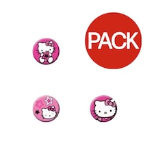 Hello Kitty Badge (Pack of 4) - Pink/White - One Size