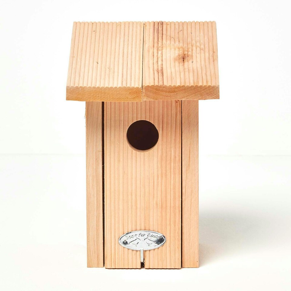 image 1 of Homescapes Real Wood Winter Wren Bird Box House Multi