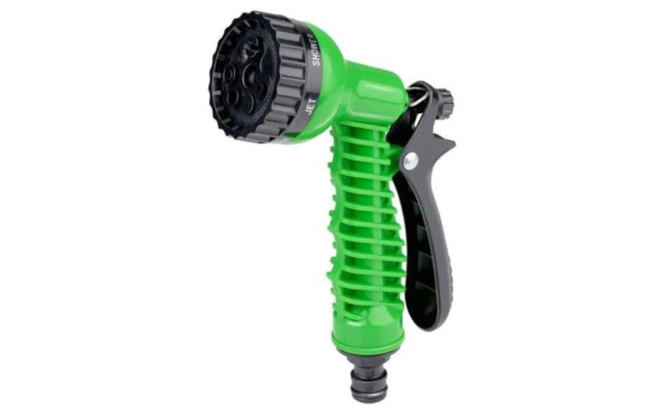 image 1 of Lightweight Green Elastic Garden Hose Set Expandable 10-20M with 7 Functions for Lawn Watering Backyard Plants | Green