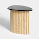 image 4 of OHS Ribbed Round Oval Home Living Room Modern Decor Coffee Side End Table Multi | Light Wood and Black